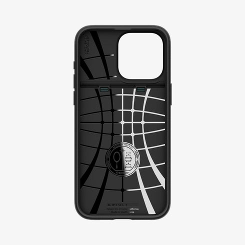 ACS06589 - iPhone 15 Pro Max Case Slim Armor CS in black showing the back with card in slot